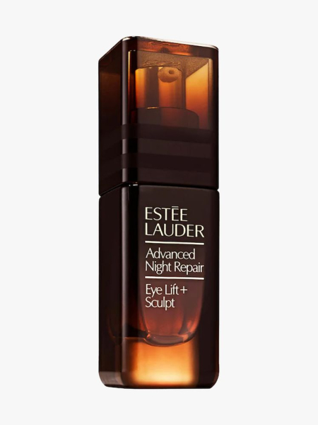 Est&eacute;e Lauder Advanced Night Repair Eye Lift + Sculpt Eye Cream in branded component on a light gray background