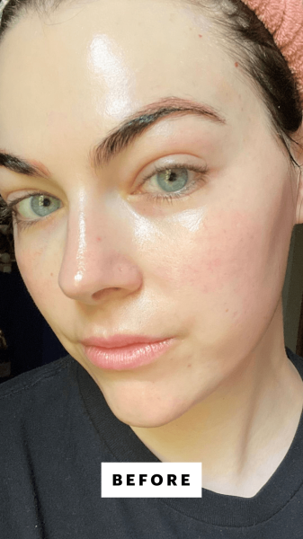 Dall'Asen before applying the Ilia Lip Sketch Crayon